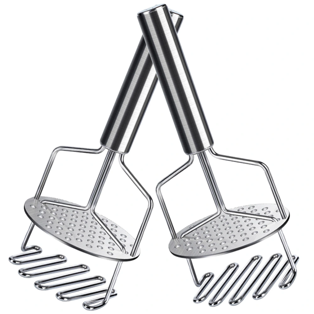 2Pcs Stainless Steel Potato Masher Manual Spud Smasher Fruit Masher Kitchen Tool