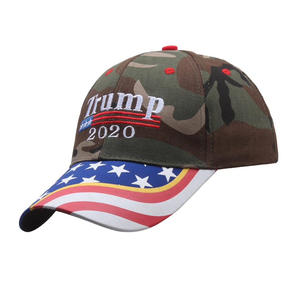 Trump 2020 Baseball Fashion American Flag Baseball Presidential Election Headdress (Camouflage)