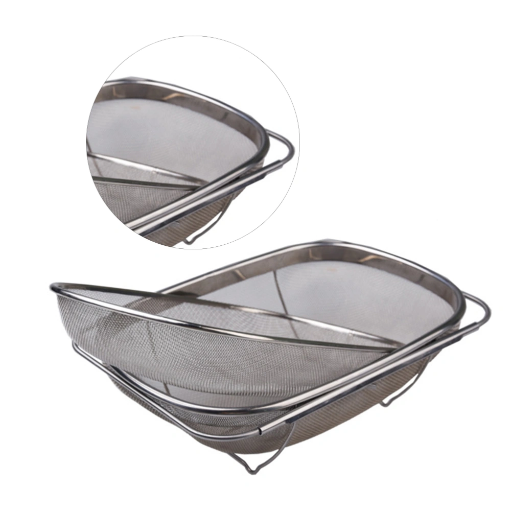 Oval Shaped Filter Mesh Double Layer Stainless Steel Mesh Strainer  Retractable Honey Filter Mesh