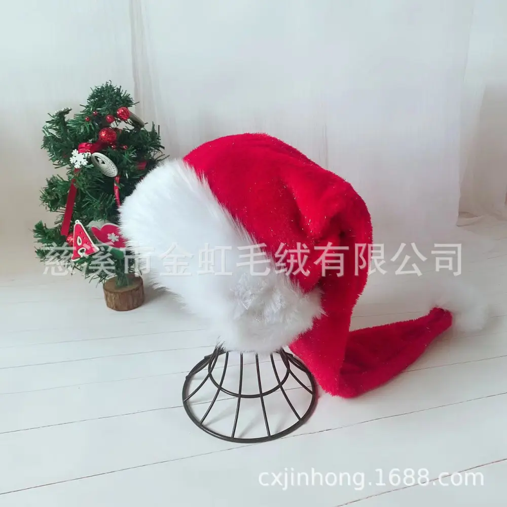 Santa Hat Xmas Santa Hat Christmas Santa Double Layer Hat Warm Christmas Costume