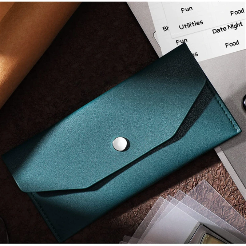 Cash Envelope Wallet PU Leather Cash Envelope Cash Wallet Business Card Holder