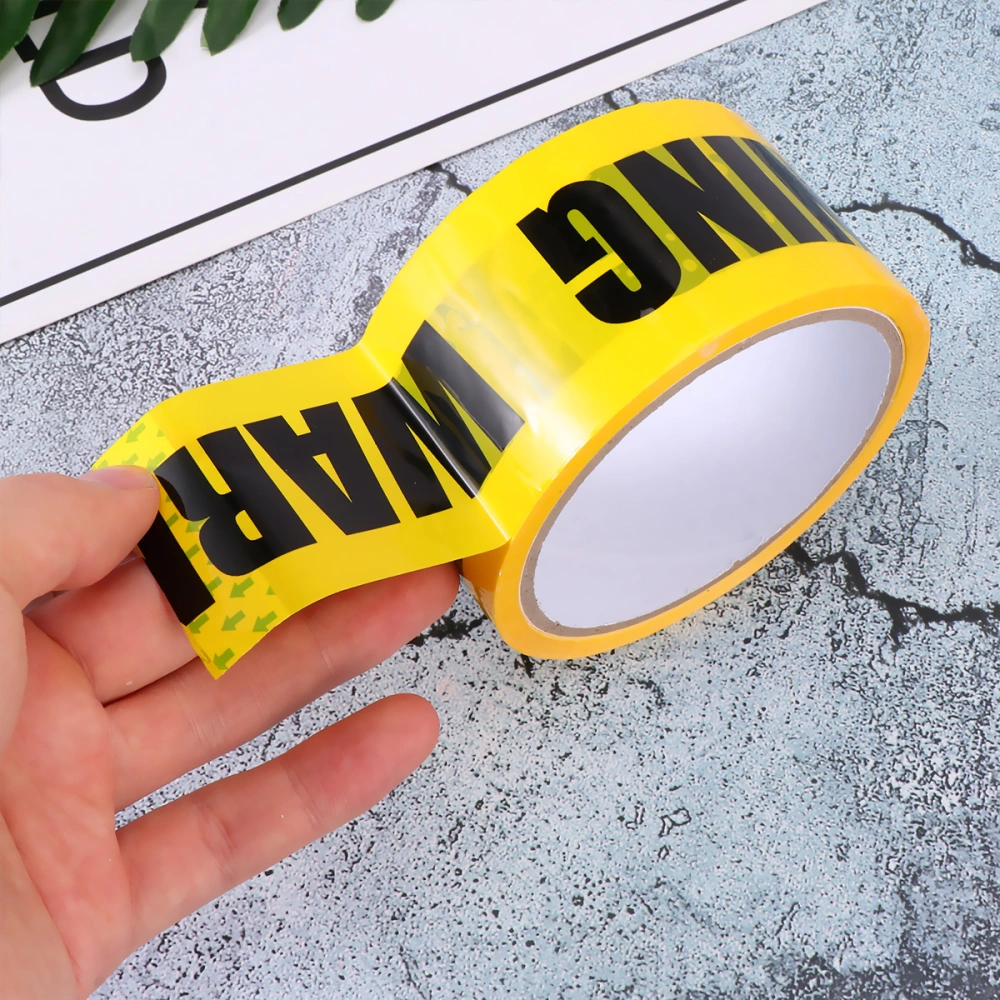 1 Roll WARNING Safety Tape Safe Self Adhesive Sticker Warning Tape Masking Tape for Walls Floors Pipes (Yellow)