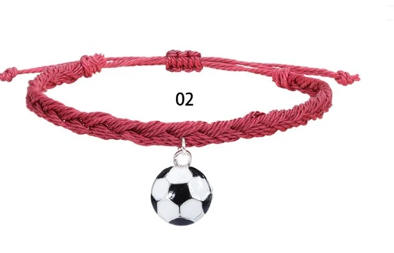 2pcs Soccer Bracelet Braided Bracelet Soccer Player Bracelet Soccer Wrist Chain