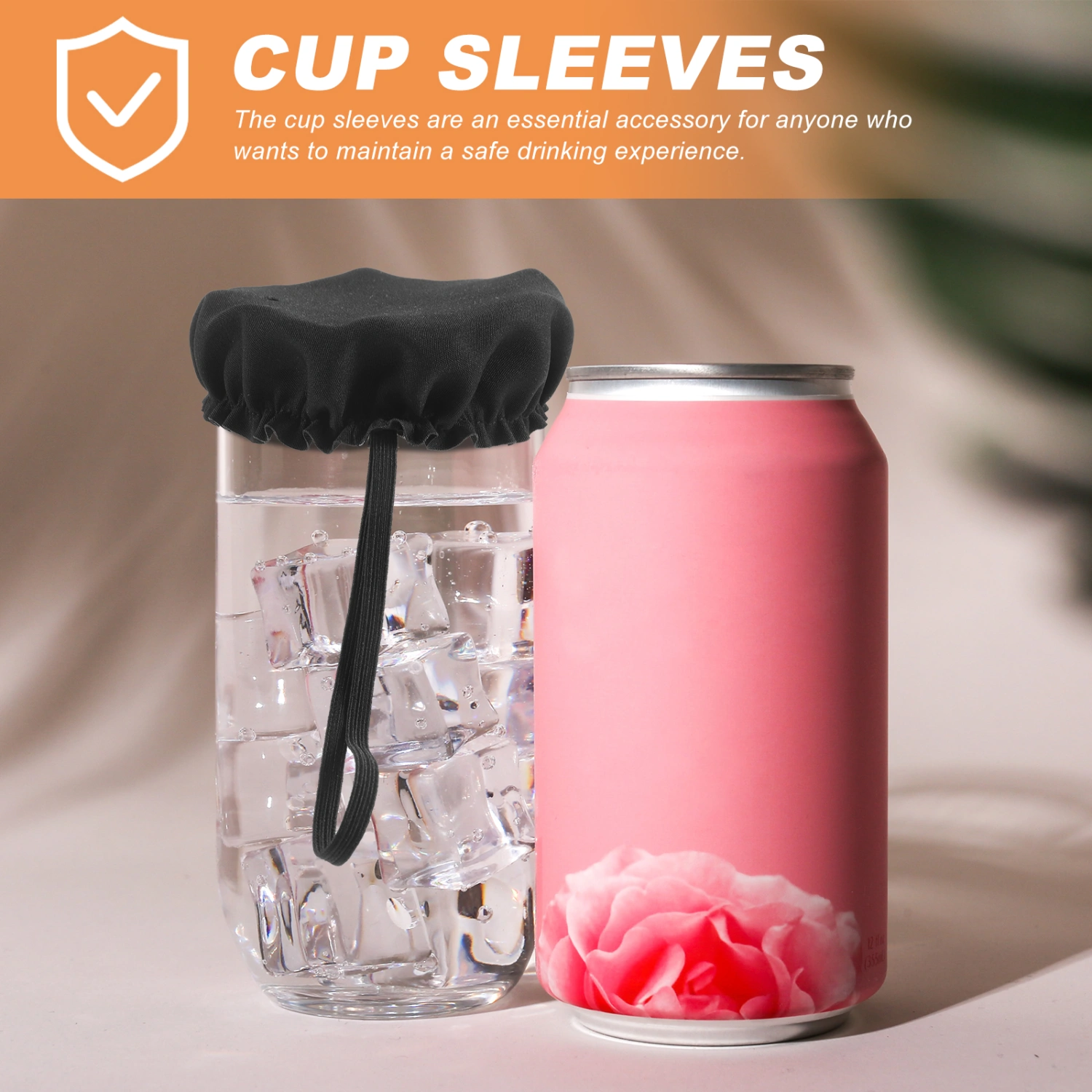 2pcs Cup Covers Night Drink Covers Reusable Drink Covers Elastic Drink Covers with Rope