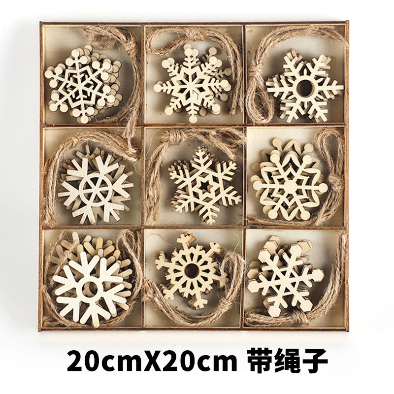 1 Set Wooden Snowflake Hanging Ornaments Xmas Tree Hanging Decor Christmas Party Layout Props