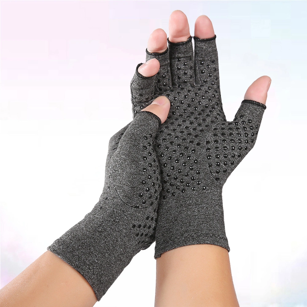 1 Pair of Arthritis Gloves Physiotherapy Half Finger Gloves Rehabilitation Training Pressure Gloves - Size S