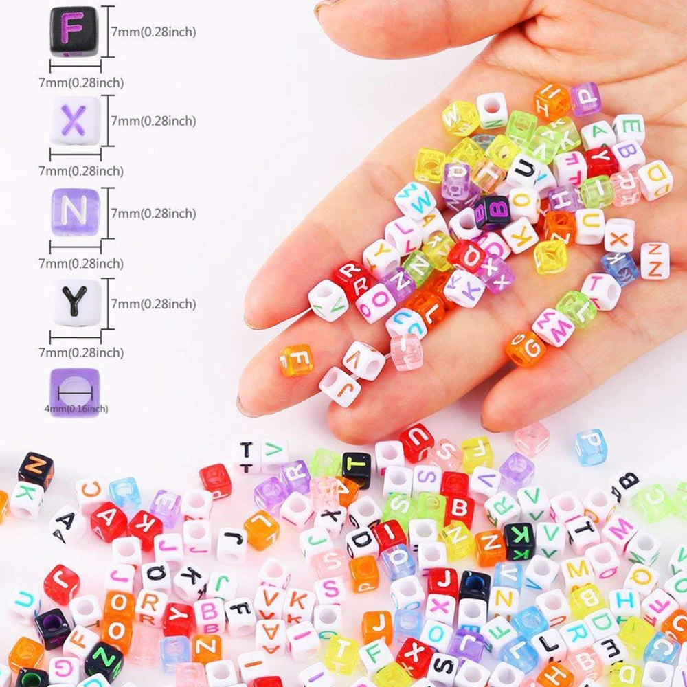 1300pcs Acrylic Beads A-Z English Alphabet Craft Beads Jewelery Making Kits for Girls DIY Bracelet Children Games