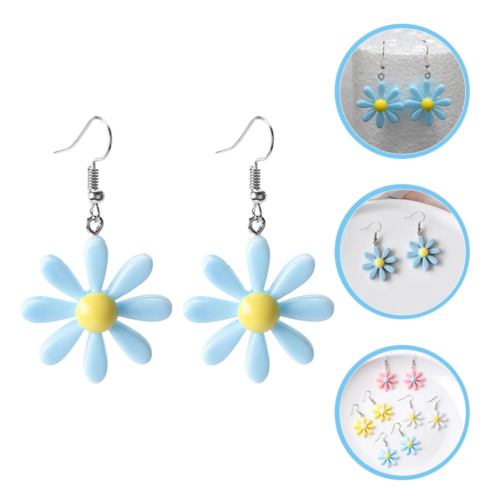 1 Pair Daisy Flower Earrings Sweet Ear Dangle Fashion Dangle Earrings for Women