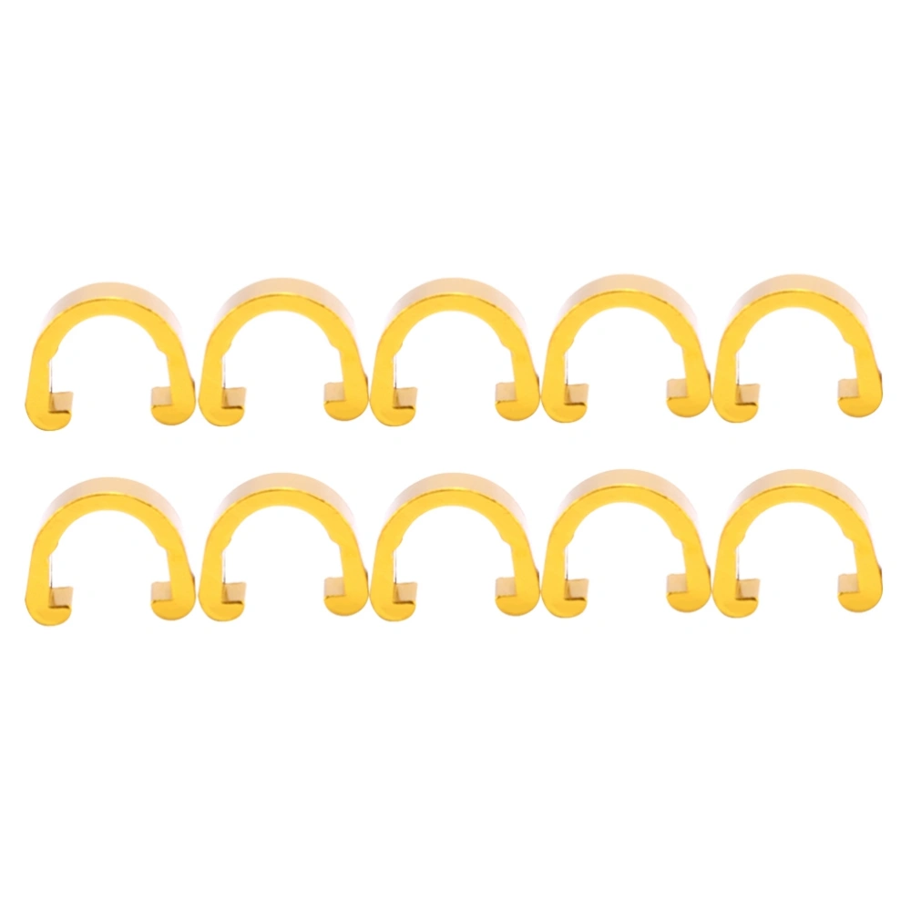 10PCS Wire Clamps Tubing Clips Mountain Bike C Shaped Buckle Bike Line Pipe Fixing Pipe Clamp Line Clips Bike Brake Line Buckle (Golden)