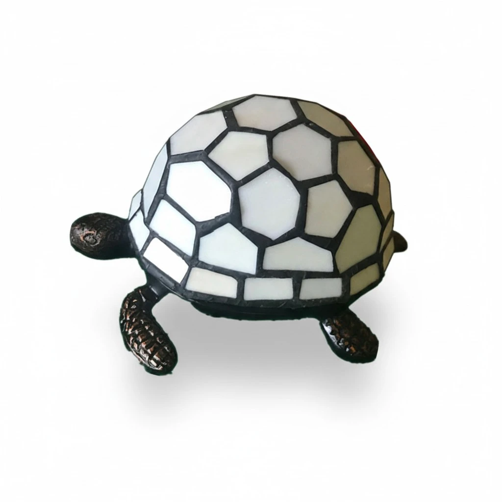Wonderful Table Lamp Turtle Shaped Table Lamp Decorative Lights for Restaurant Study Bedroom with EU Plug No Bulb (Warm Light, White)