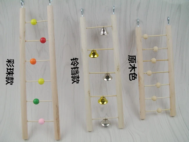 Hanging Ladder Bird Climbing Ladder Parakeet Training Ladder Bird Perch Wooden Ladder