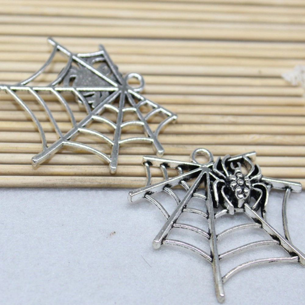 20pcs Jewelry Hollow Spider Web Hanging Pendant(Silver, Bronze, Each 10pcs)