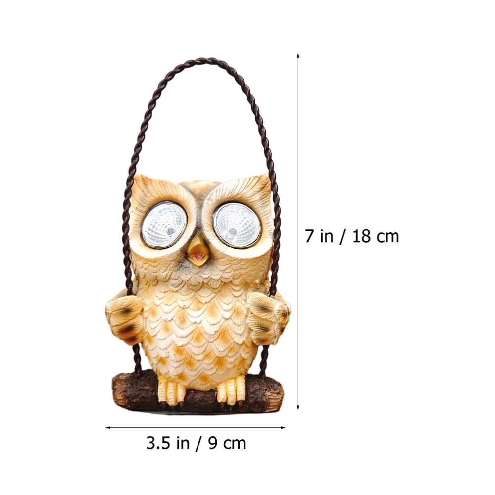 Owl Outdoor Solar Light Decorative Resin Yard Hanging Lamp Garden Solar Light Decor