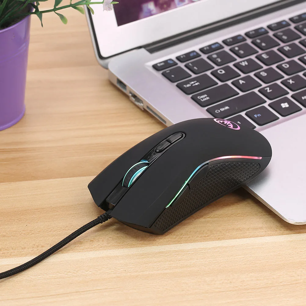 1Pc Wired Mouse Luminous Game Mouse Game Mouse Computer Accessories (Black)