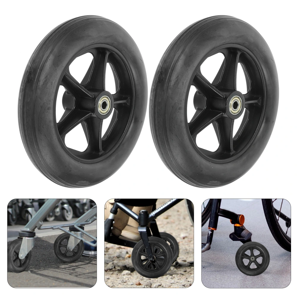 2pcs Wheelchair Wheels Easy Assembly Front Wheels Replacement Wheelchair Wheels