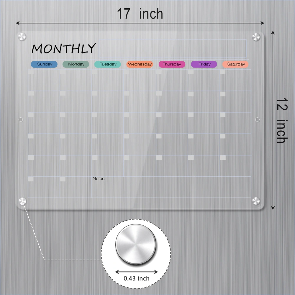 Acrylic Monthly Write Board Clear Write Board Dry Erase Whiteboard  Schedule Plan Board