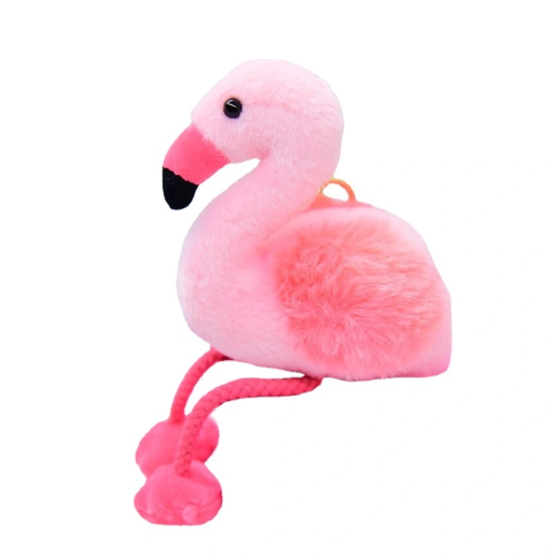 Plush Flamingo Keychain Creative Cartoon Stuffed Flamingo Hanging Decor Bag Pendant