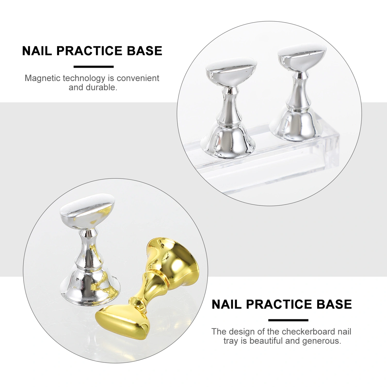 2 Sets Acrylic Press on Nail Stands Magnetic Nail Tip Holder Nail Art Stand