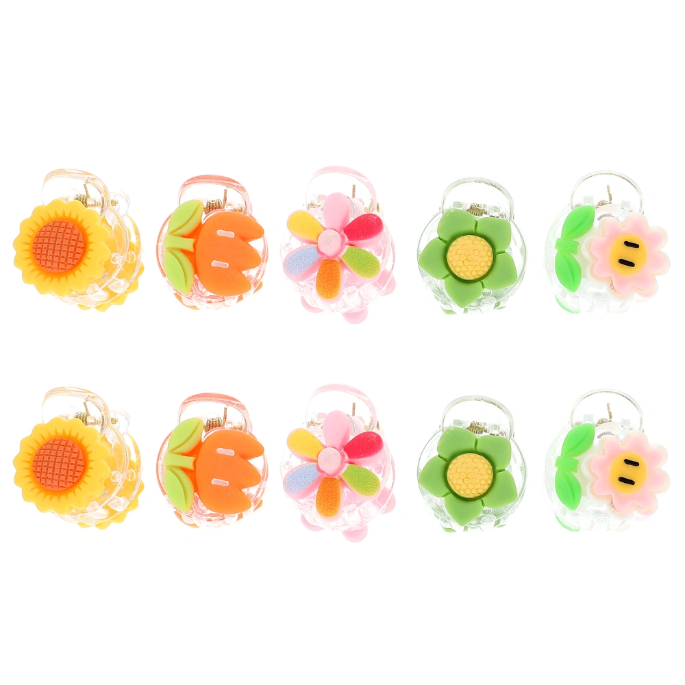 20pcs Mini Hairpin Baby Girl Hair Claw Clip Cartoon Barrette Resin Hair Clamp