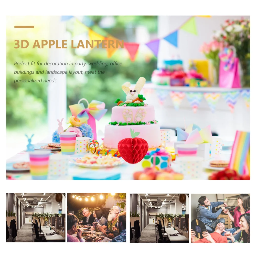 6pcs Apple Honeycomb Centerpiece Decorations School Decorations Apple Honeycomb Garland