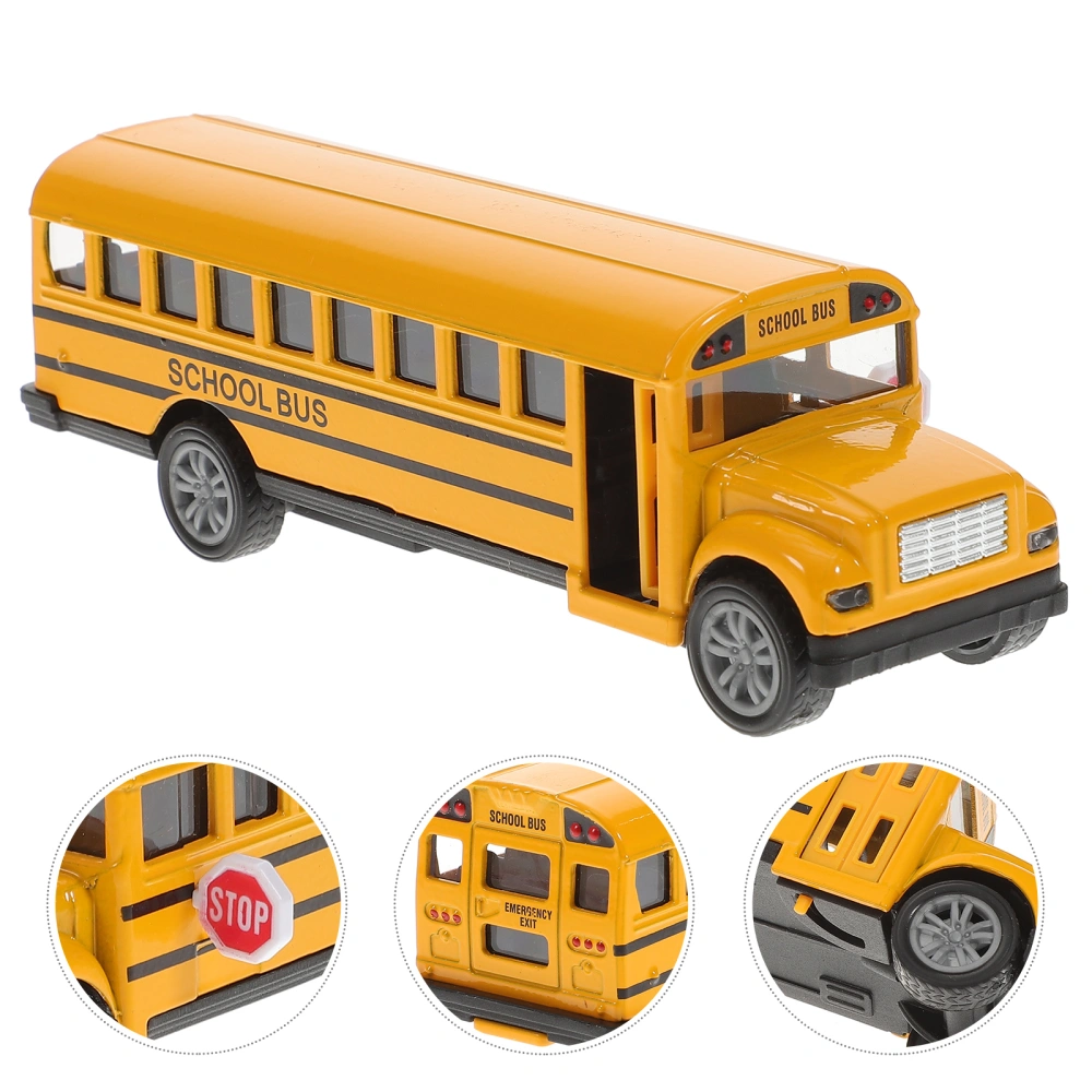 2pcs Pull Back School Bus Metal Toy Vehicles School Bus Toy for Kids Toddlers