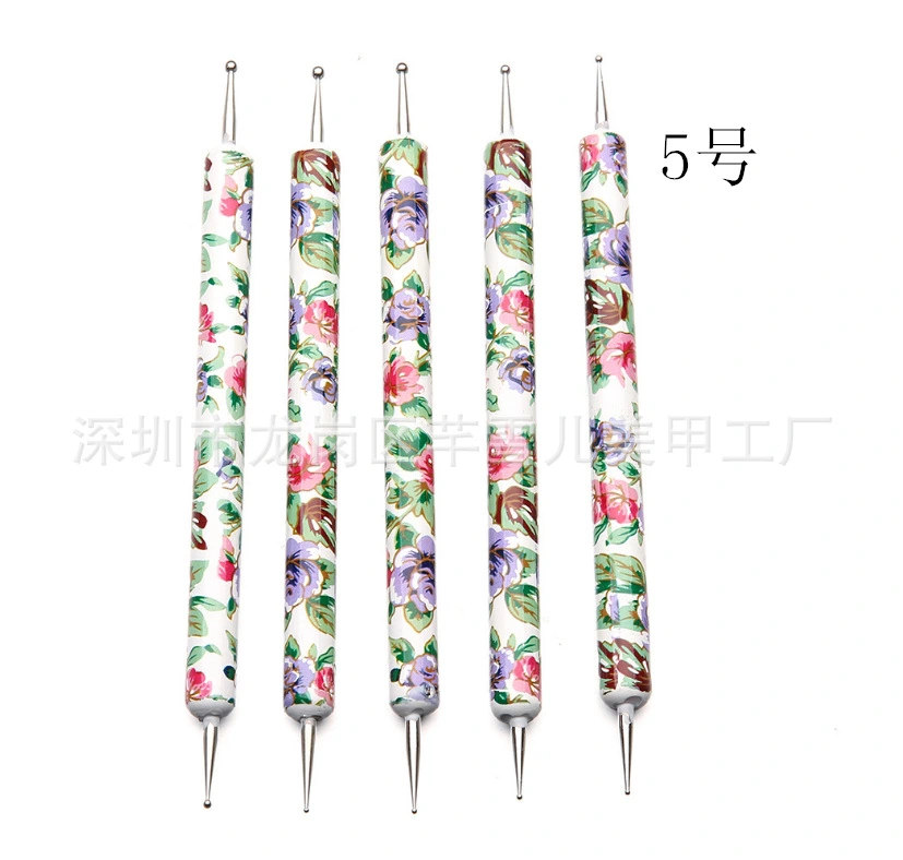 5Pcs Nail Art Pens Manicure Dotting Tools Practical Nail Dotting Pens Multi-use Painting Tools