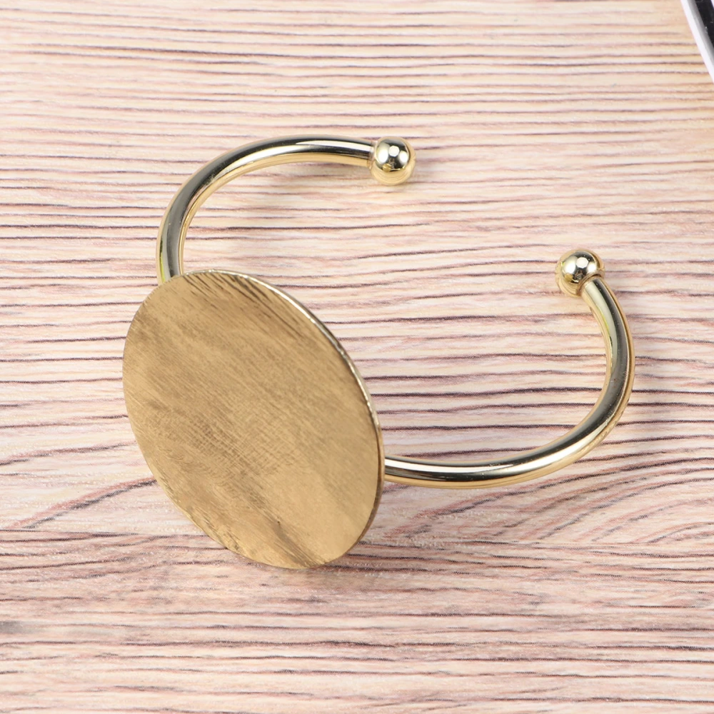 Fashionable Large Round Bracelet Simple Stretch Open Cuff Bangles Geometric Jewelry Gifts for Women Girls(Golden)