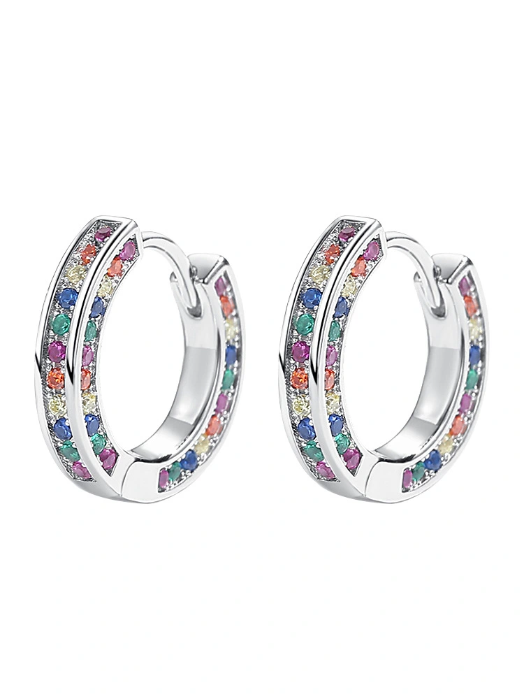 1 Pair Small Hoop Earrings Huggie Hoop Earrings Small Earrings Rhinestone Earrings