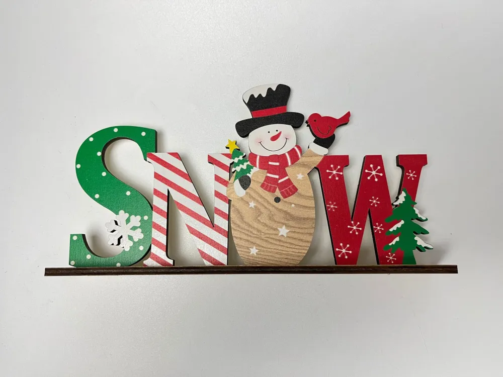 Christmas Ornament Desktop Decoration Wooden Sign Decor Wooden Craft Holiday Ornament