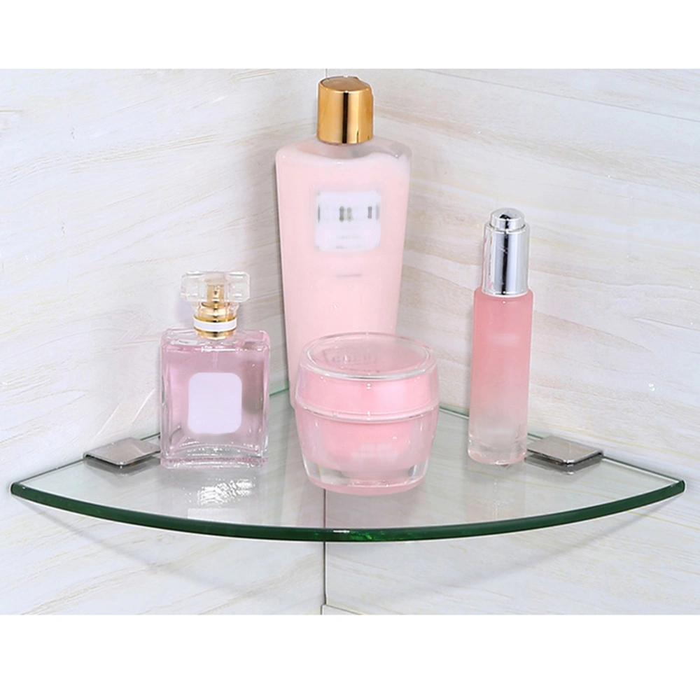 2pcs Bathroom Glass Shelf Corner Shelf Triangle Rack Bathroom Wall Corner Mount Storage Holder