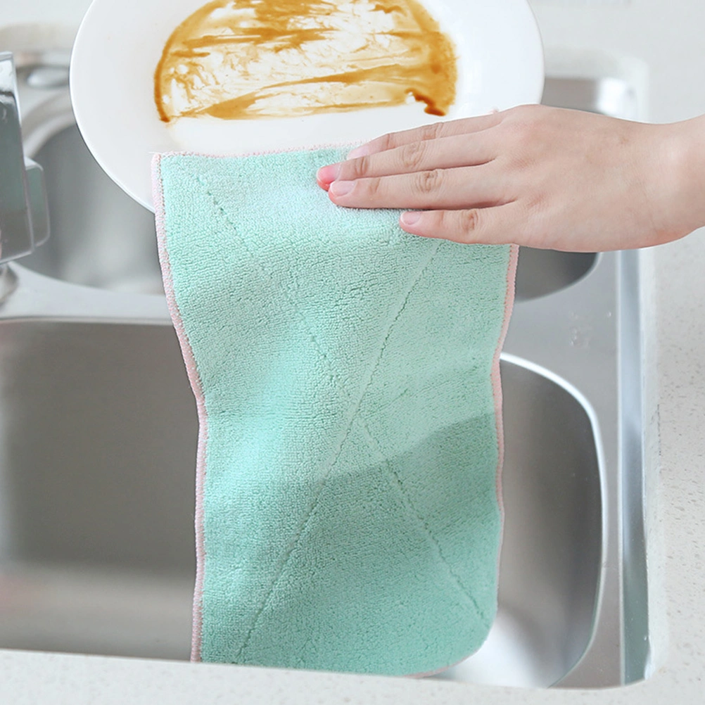 6pcs Microfiber Duster Cloth Kitchen Dish Washing Towel Coral Cleaning Cloth