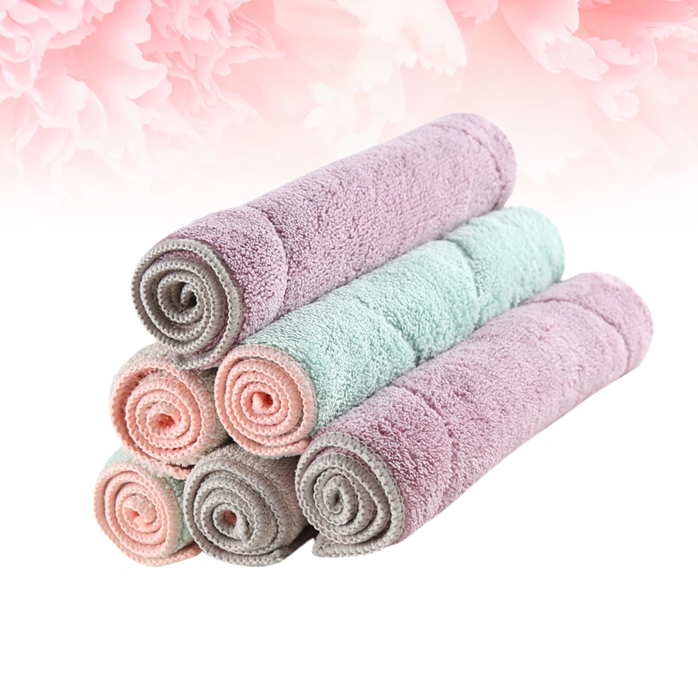 6pcs Microfiber Duster Cloth Kitchen Dish Washing Towel Coral Cleaning Cloth