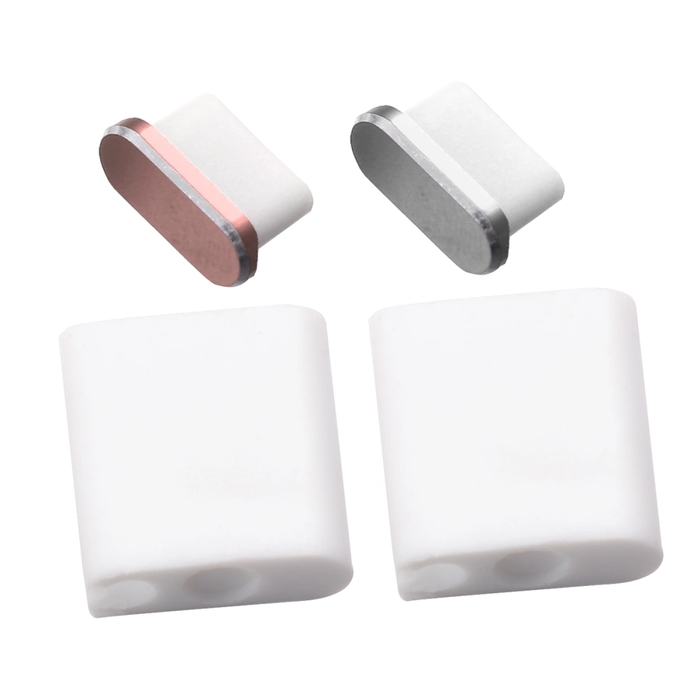 2pcs Type-C Dust Plug USB Charging Port Protector Aluminum Alloy Cover for Smart Phone Accessories