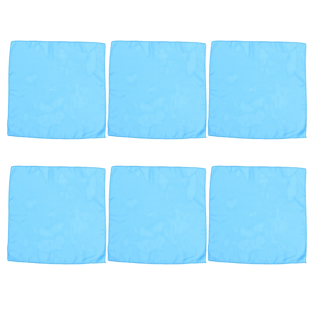 6pcs Solid Color Square Napkin Cloth Simple Style Table Cloth Tableware Pad Placemat for Home Restaurant Hotel 40x40cm(Blue)