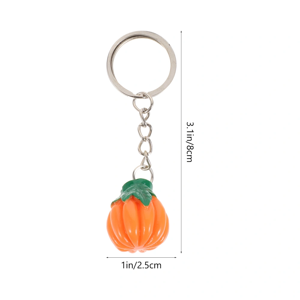 12 Pcs Resin Pumpkin Key Rings with Individual Package for Halloween (Orange)