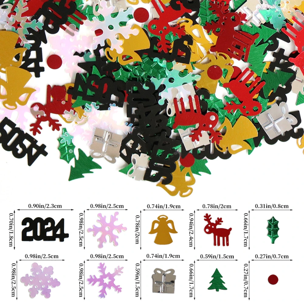 1 Set Christmas Confetti Festive Party Confetti Decors 2024 New Year Table Centerpiece Confetti Decors