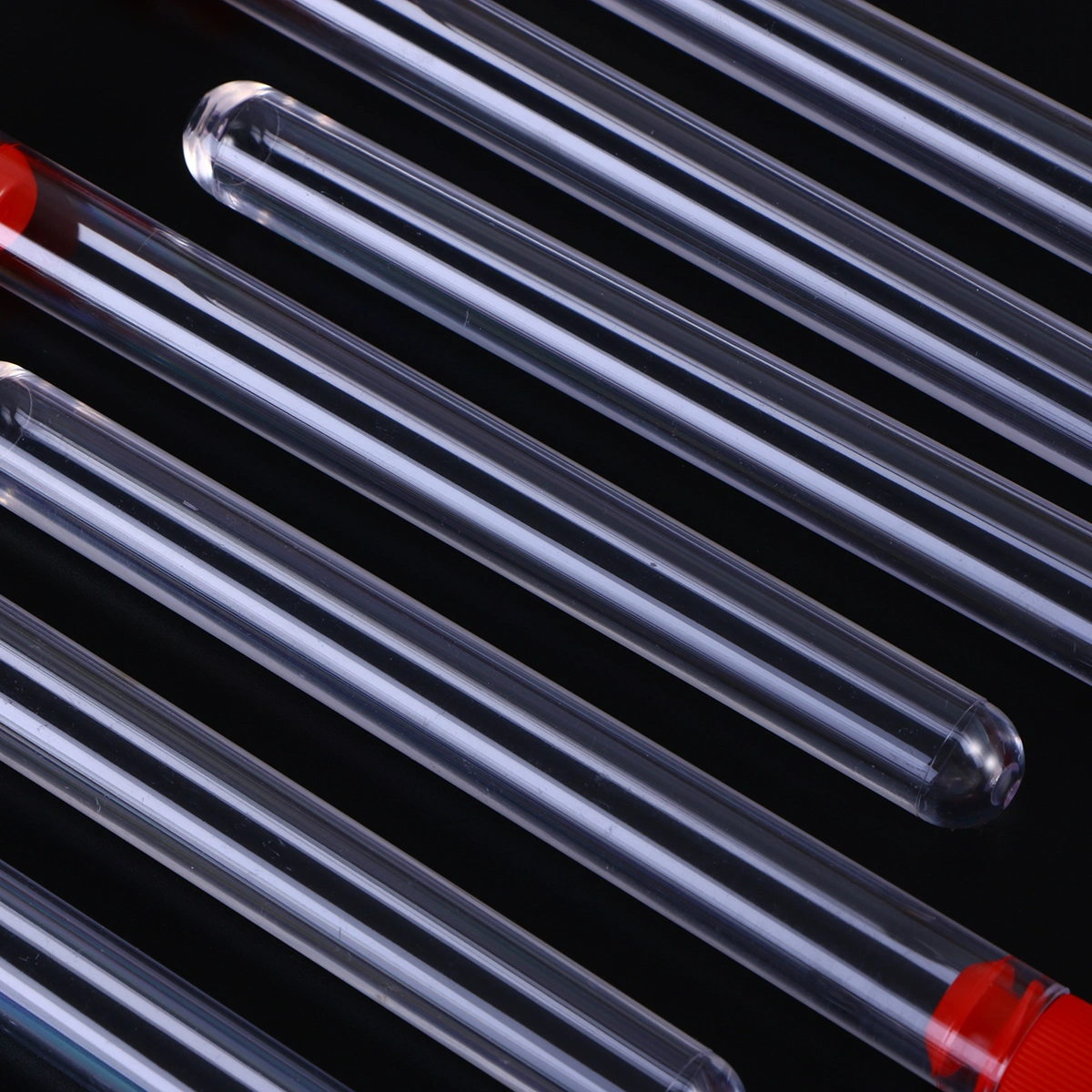 10 Pcs 15x150mm Plastic Clear Test Tube with Stopper for Scientific Experiments Party Candy Storage (with Red Stopper)