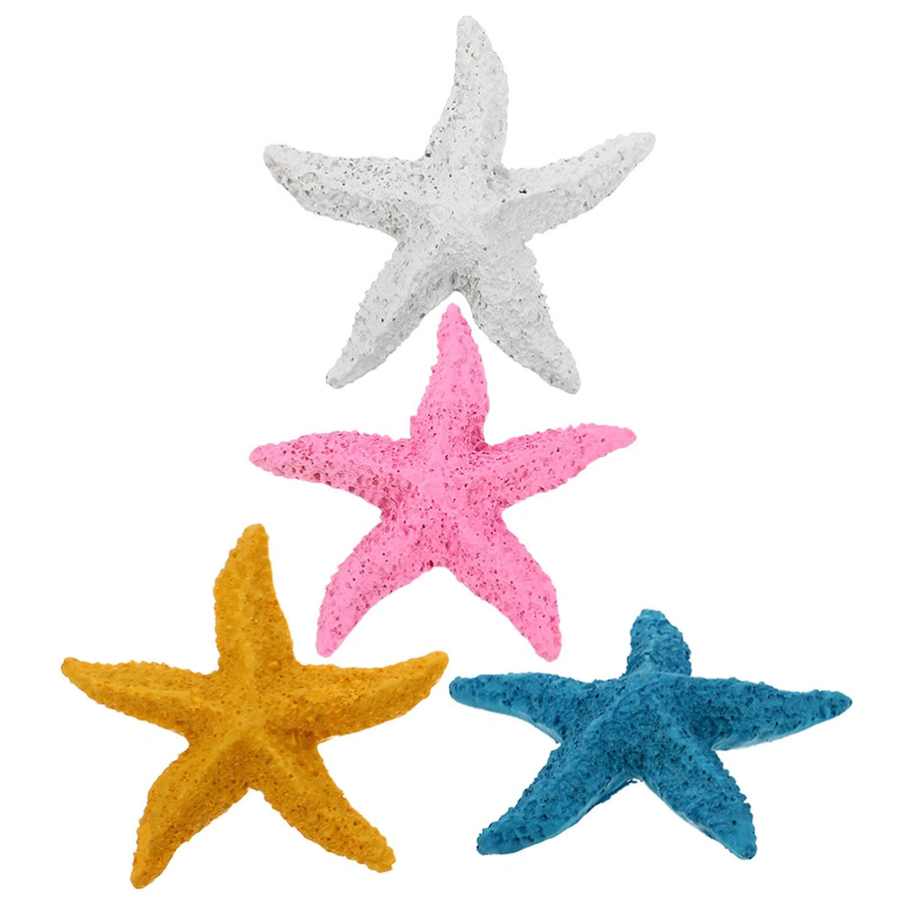 4Pcs Resin Starfishes Aquarium Starfishes Decoration for Fish Tank Aquarium Decoration DIY Crafts