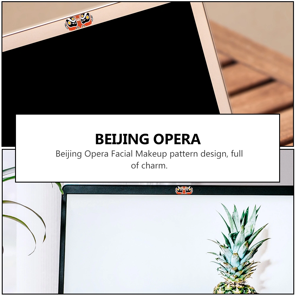 6Pcs Webcam Slide Cover Beijing Opera Facial Makeup Pattern Web Camera Blocker