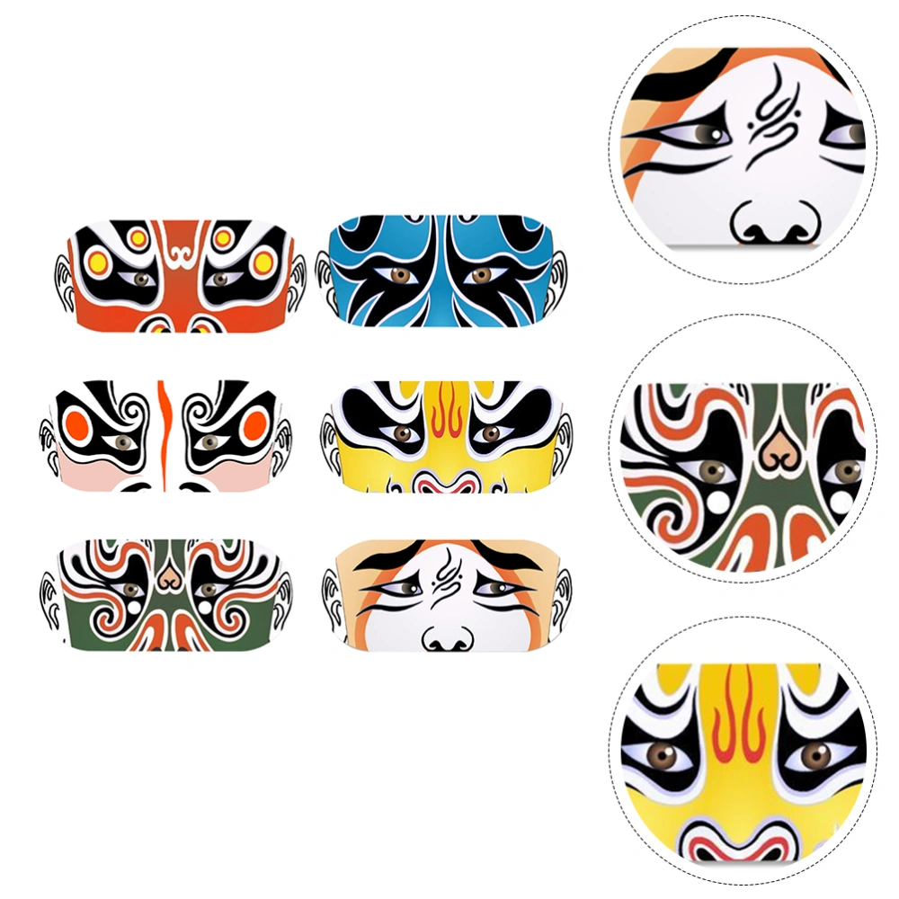 6Pcs Webcam Slide Cover Beijing Opera Facial Makeup Pattern Web Camera Blocker