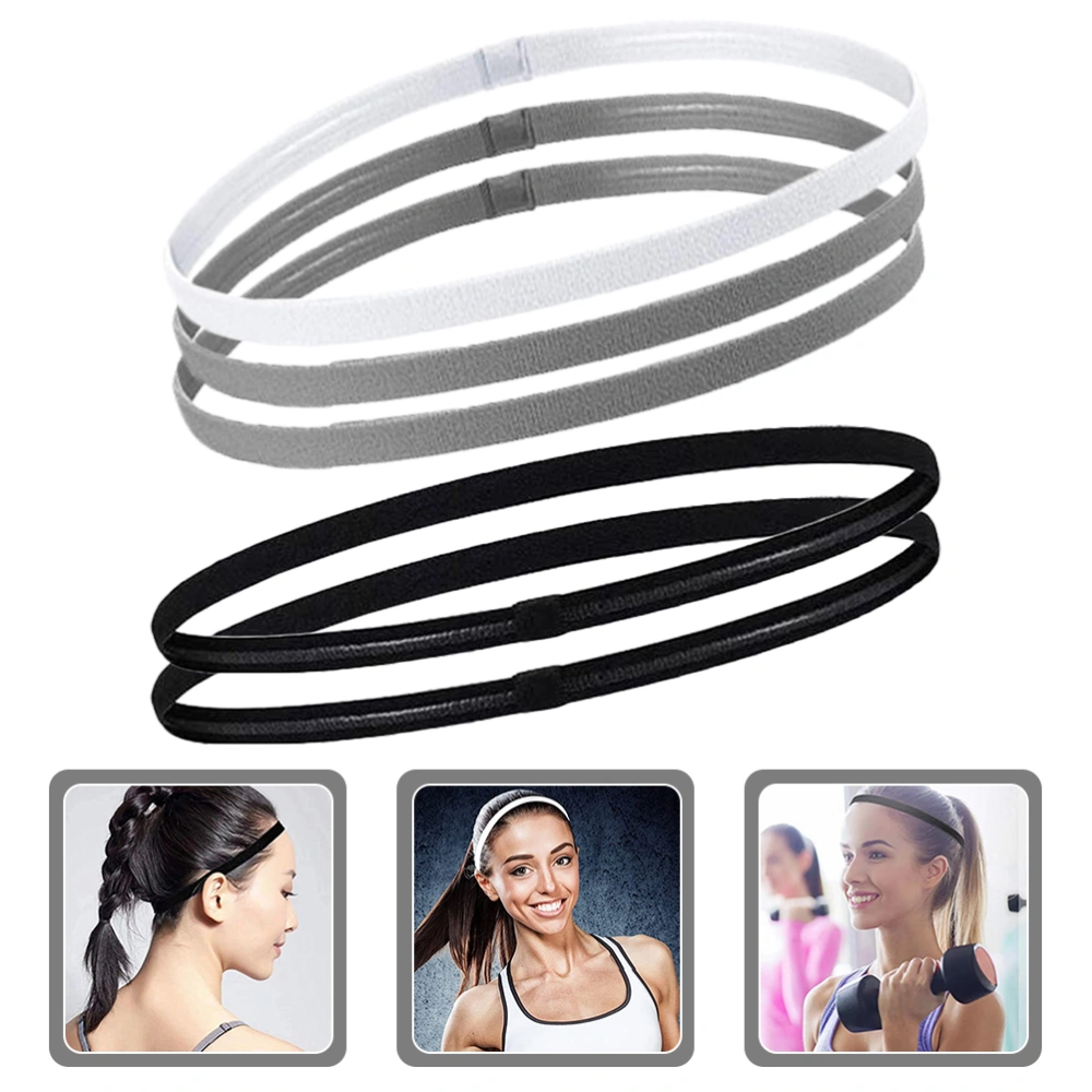 5Pcs Girls Sweat Headbands Daily Use Workout Sweatbands Elastic Yoga Sweatbands Yoga Accessory