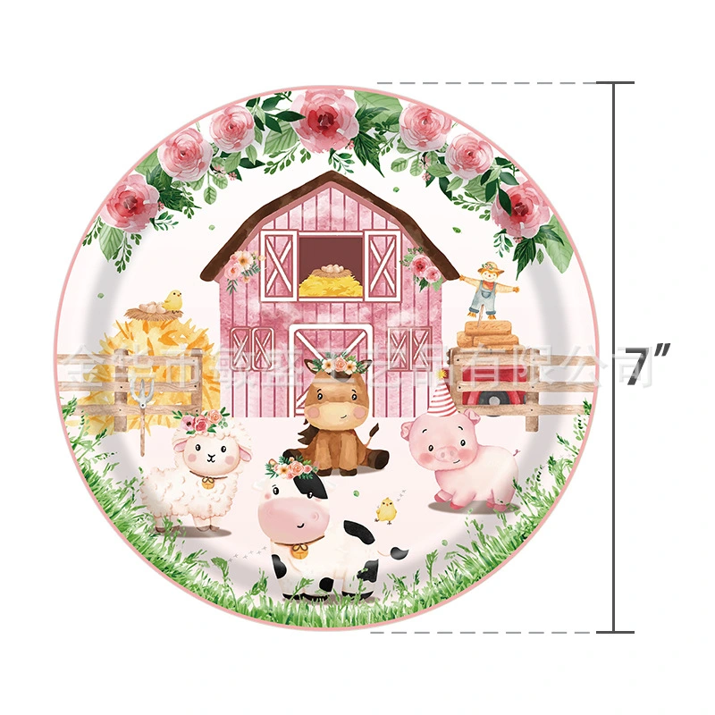 1 Set of Farm Themed Paper Napkin Paper Cup Paper Plates Farm Themed Party Supplies