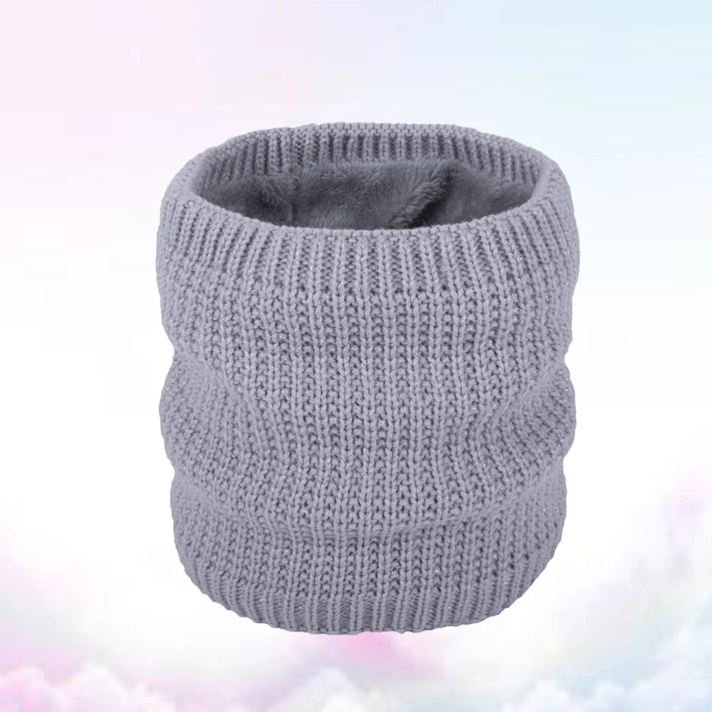 Casual Cold Protection Scarf Winter Scarf Plus Windproof Neck Warmer Circle Collar Scarf (Grey)