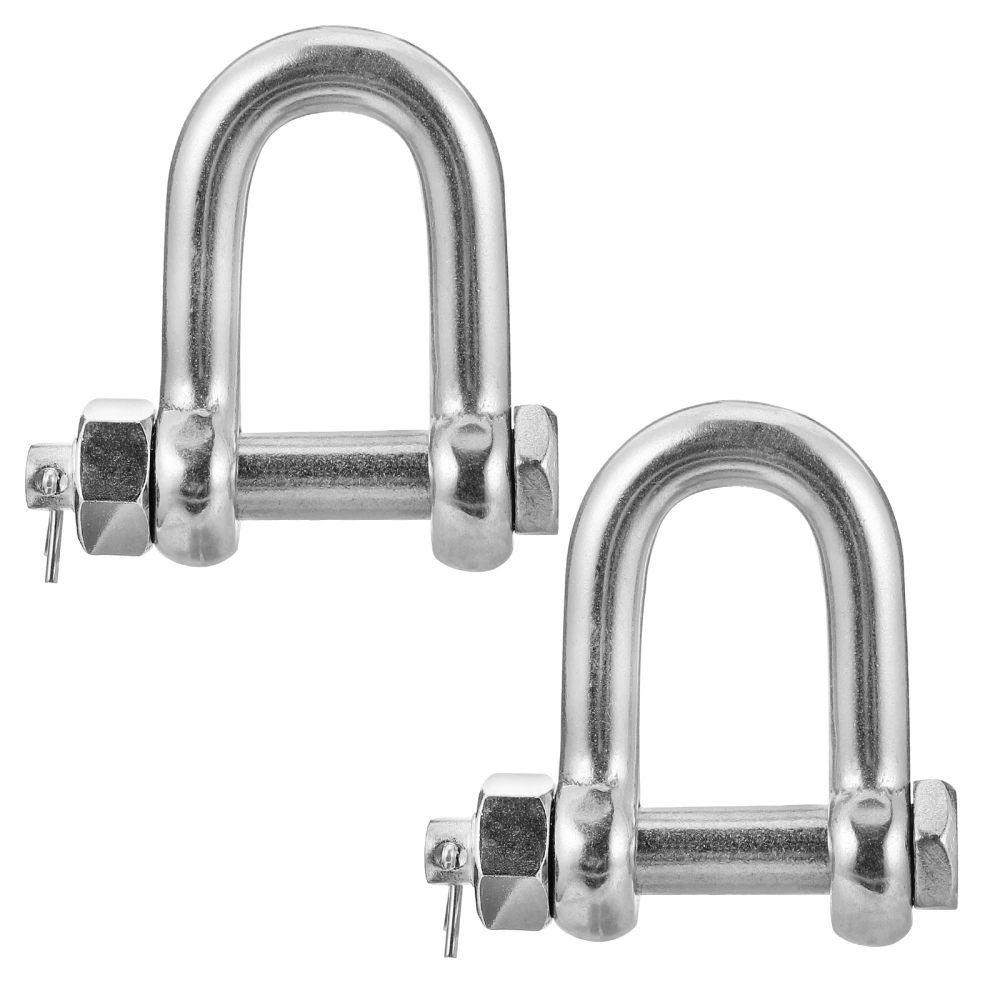 2pcs Stainless Steel Shackle Metal Shackle Lifting Shackle D-Shaped Shackle