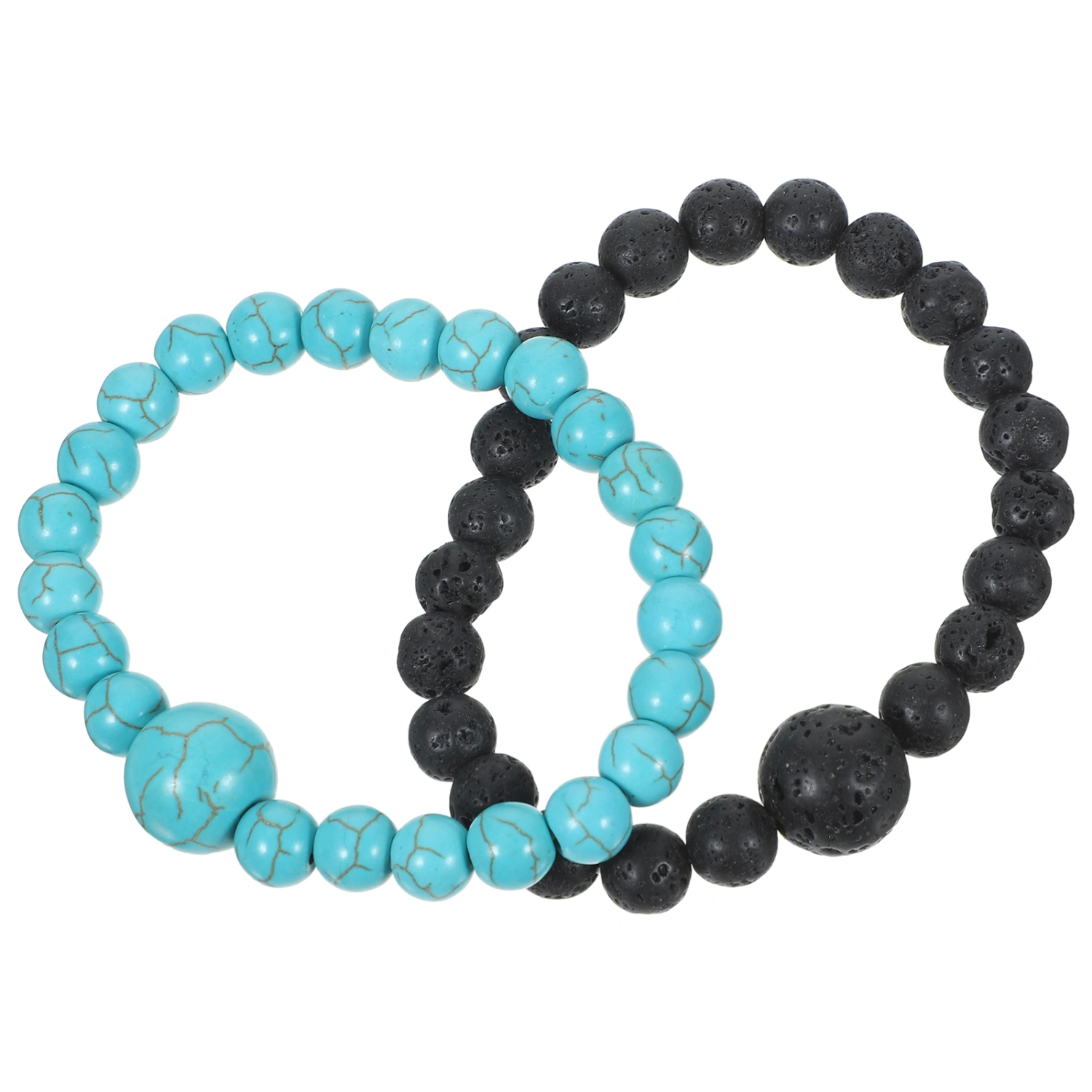 2Pcs Wear-resistant Adult Bracelets Portable Beaded Bracelets Decorative Stone Bracelets