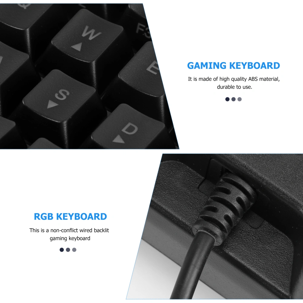 Small RGB Backlit Gaming Keyboard Wired 61 Keys Office Gaming Keyboard
