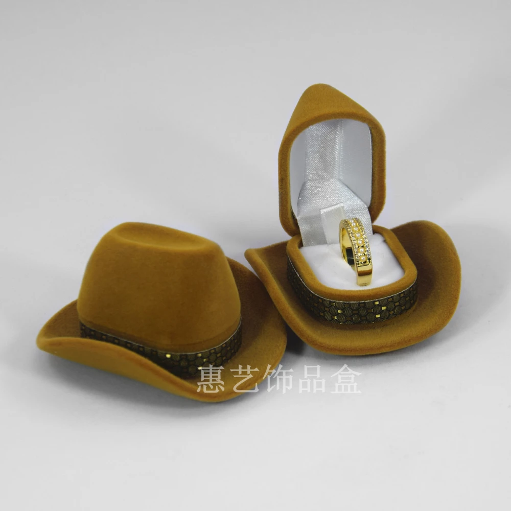 Jewelry Gift Box Cowboy Hat Shape Ring Wrapping Box Rings Display Holder Jewelry Box