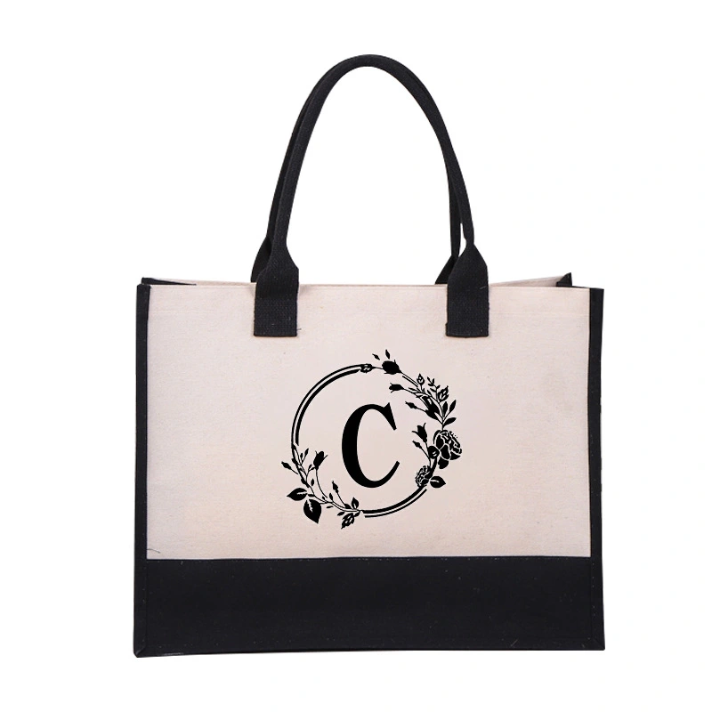 Bridesmaid Gift Bag Large Tote Bag Gift Wrapping Bag Personalized Gift Bag with Handle (Letter C)