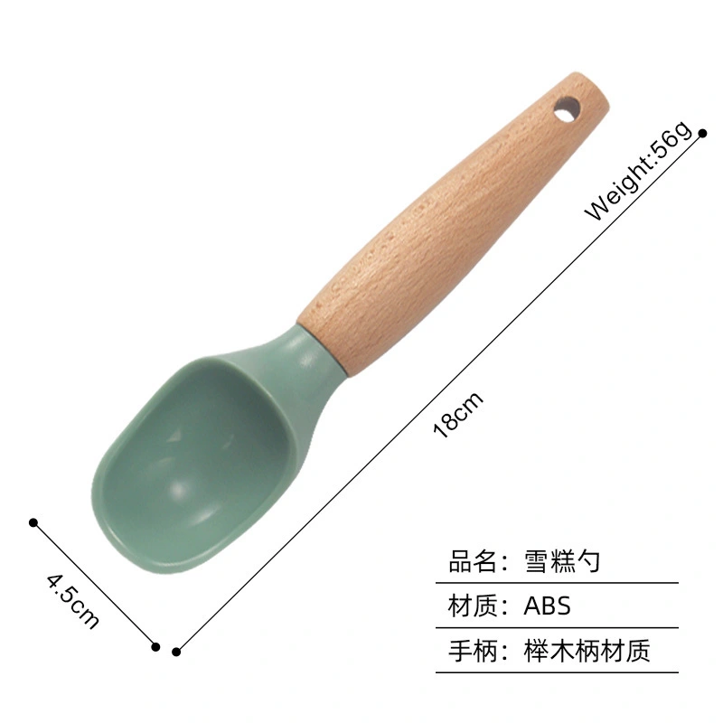 2pcs Ice Cream Scooper Ice Cream Spade With Ergonomic Wooden Handle Multi-use Food Scooper