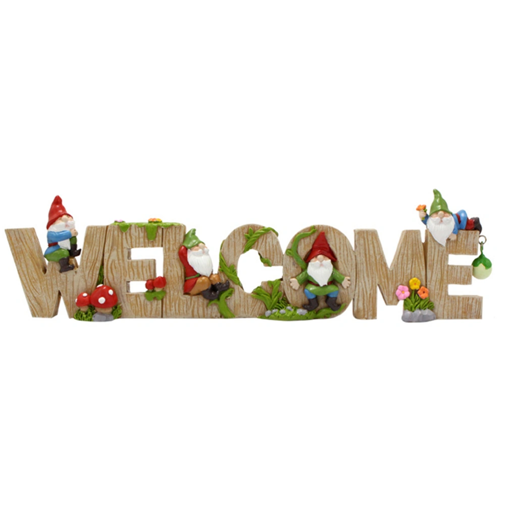 Lifelike Gnome Welcome Decor Yard Lovely Dwarf Figurine Micro Landscape Decoration